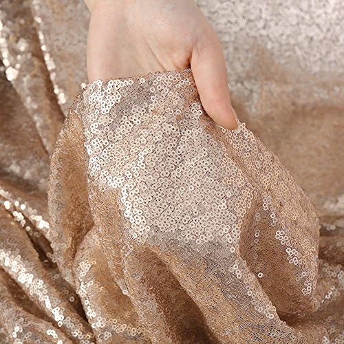 Champagne Sequin Backdrop, 10Ft x 10Ft Glitter Photography Background Curtains, Sequence Drapes for Party Baby, alternate