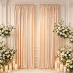 Champagne Sequin Backdrop 2 Panels 4x7FT Sequin Curtains in 4FTx7FTx2PC in Champagne
