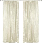 Champagne Sequin Backdrop Curtain 2 Panels 2FTx8FT Glitter Champagne Background Drapes Sparkle Photography
