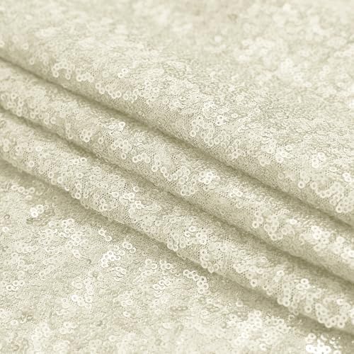 Champagne Sequin Backdrop Curtain 2 Panels 2FTx8FT Glitter Champagne Background Drapes Sparkle Photography, alternate view 7