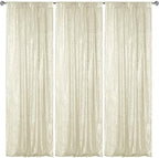 Champagne Sequin Backdrop Curtain 3 Panels 2FTx8FT Glitter Champagne Background Drapes Sparkle Photography