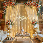 Champagne Tulle Backdrop Curtain for Parties Wedding 10ft×8ft Champagne Sheer Backdrop Curtains for Baby Shower, alternate