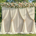 Champagne Tulle Backdrop Curtain for Parties Wedding,10ft x 10ft Wrinkle Free Curtain Backdrop,2 Layer Drapes