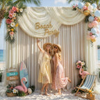 Champagne Tulle Backdrop Curtain for Parties Wedding,10ft x 10ft Wrinkle Free Curtain Backdrop,2 Layer Drapes, alternate view