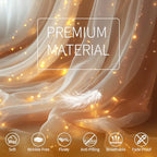 Champagne Tulle Backdrop Curtain with Lights for Decor, 10x8FT in 10x8FT, alternate view 5