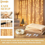 Champagne Tulle Backdrop Curtains with Lights String for Party in Champagne, alternate view 2