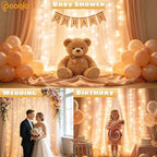 Champagne Tulle Backdrop Curtains with Lights String for Party in Champagne, alternate view 7