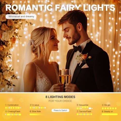 Champagne Tulle Backdrop with Fairy Lights for Parites Wrinkle-Free Sheer Curtain Drapes Photo Back Drop for, alternate view