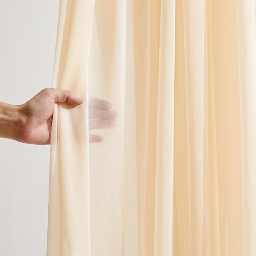Champagne Wedding Arch Draping Fabric 2 Panels 30'' x 20FT Champagne Drapes Sheer Fabric Backdrop Arch Draping, alternate