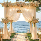 Champagne Wedding Arch Draping Fabric 2 Panels 30'' x 20FT Champagne Drapes Sheer Fabric Backdrop Arch Draping, alternate