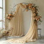 Champagne Wedding Arch Draping Fabric - 31" x 20FT Sheer Chiffon Panel - Wrinkle-Free Backdrop Drapery for, alternate view 4
