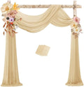 Champagne Wedding Arch Draping Fabric Chiffon Curtains, 29in x 18Ft Sheer Chiffon Outdoor Curtain for Wedding