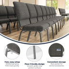 Charcoal Gray 18.5" Stacking Church Chair, alternate view 4