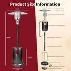 Charcoal Gray 50,000 BTU Propane Patio Heater with Rain Cover, Multiple Color Available, Outdoor Heater with, alternate view