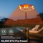 Charcoal Gray 50,000 BTU Propane Patio Heater with Rain Cover, Multiple Color Available, Outdoor Heater with, alternate view