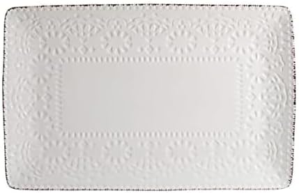 Chateau Serve Platter, 14.25 Inch, Blue and White, Cream in 14.25 Inch in Cream