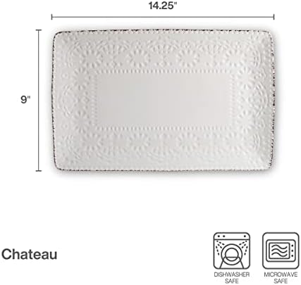 Chateau Serve Platter, 14.25 Inch, Blue and White, Cream in 14.25 Inch in Cream, alternate view 3