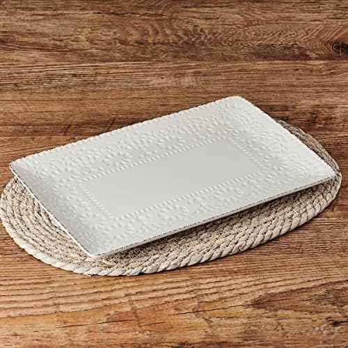 Chateau Serve Platter, 14.25 Inch, Blue and White, Cream in 14.25 Inch in Cream, alternate view 5