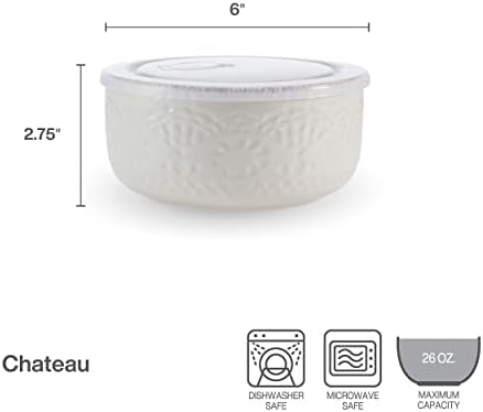 Chateau Storage Bowls, 6 inch, Cream in 6 inch in Cream, alternate view 3