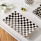 Checker Black and White 12-inch Rectangle Serving Platters Set of 3 for Party, Wedding and Entertaining, alternate view 6