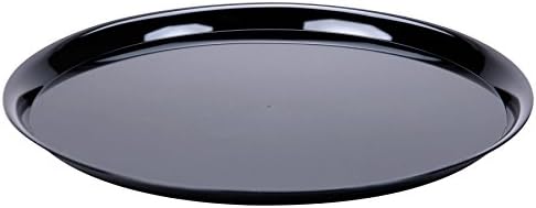 CheckMate Heavyweight Plastic Round Catering Tray with High Edge, 16-Inch Diameter, Black (25-Count) in Black