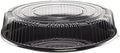 CheckMate Plastic Round Catering Tray and Dome Lid Combo, Clear/Black, 18-Inch (25-Count)