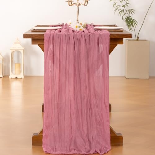 Cheesecloth Table Runner Fall Boho Wedding Birthday Party Home Decor, alternate view 2