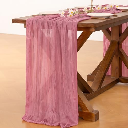 Cheesecloth Table Runner Fall Boho Wedding Birthday Party Home Decor, alternate view 4