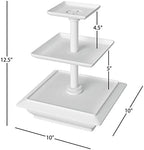 Chef Buddy 3-Tier Square Cupcake Stand, White, 10" x 12.5" in White, alternate view 3