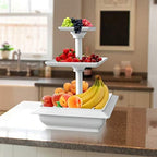 Chef Buddy 3-Tier Square Cupcake Stand, White, 10" x 12.5" in White, alternate view 5