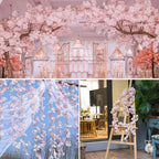 Cherry Blossom Garland 2 Pack, 5.9Ft Fake Cherry Flower Vines Silk Hanging Floral Garland, Artificial Pink, alternate view 5
