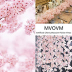 Cherry Blossom Garland 2 Pack, 5.9Ft Fake Cherry Flower Vines Silk Hanging Floral Garland, Artificial Pink, alternate view 7