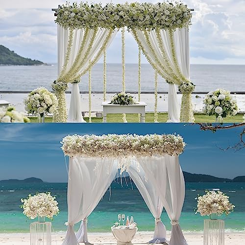 Cherry Blossom Garland Artificial Cherry Flower Vines 4 Pack Hanging Silk Flowers Garland for Home Wedding, alternate view 6