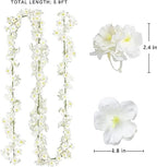 Cherry Blossom Garland Artificial Cherry Flower Vines 6 Pack Hanging Silk Flowers Garland for Home Wedding, alternate view 3