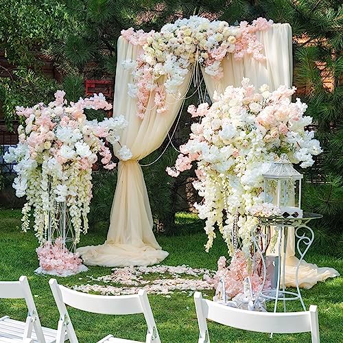 Cherry Blossom Garland Artificial Cherry Flower Vines 8 Pack Hanging Silk Flowers Garland for Home Wedding, alternate view 6