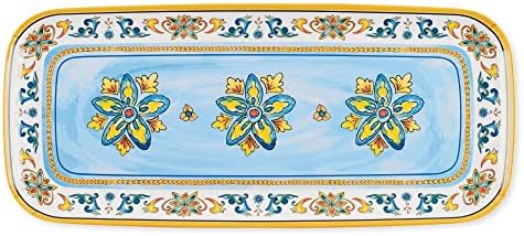 Chianti Melamine Serving Tray, 15 x 6.5 Inch Rectangular Serving Platter, BPA Free Food Tray for Party