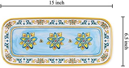 Chianti Melamine Serving Tray, 15 x 6.5 Inch Rectangular Serving Platter, BPA Free Food Tray for Party, alternate view 2