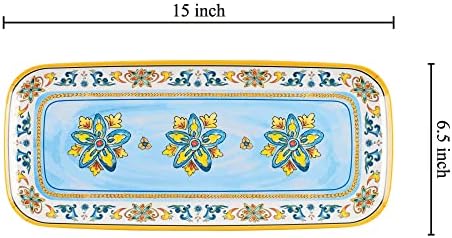 Chianti Melamine Serving Tray, 15 x 6.5 Inch Rectangular Serving Platter, BPA Free Food Tray for Party, alternate view 3