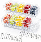 Chilled Condiment Caddy with Stainless Steel Spoons & Tongs, 2 Pcs in Transparent