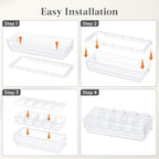 Chilled Condiment Container 2Pcs, Individual Lids & Handle Design in 15.7''L x 6.2''W x 5.1''H in Transparent, alternate view