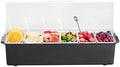 Chilled Condiment Server, 6 Compartment Ice Cooled Condiment Serving Container, Chilled Garnish Tray Bar Caddy