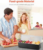 Chilled Condiment Server, 6 Compartment Ice Cooled Condiment Serving Container, Chilled Garnish Tray Bar Caddy, alternate