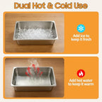 Chilled Condiment Server with Lid, 3-Compartment Stainless Steel Chilled Serving Tray with Lids, Commercial Food, alternate