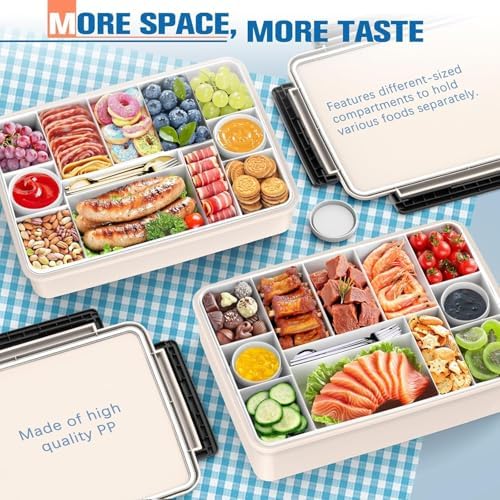 Chilled Portable Snackle Box Container, Beach Essentials for Summer, Divided Serving Tray with Reusable Ice Pack, alternate