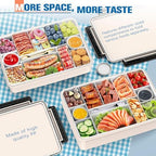 Chilled Portable Snackle Box Container, Beach Essentials for Summer, Divided Serving Tray with Reusable Ice Pack, alternate