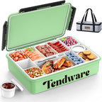 Chilled Portable Snackle Box Container with Ice Pack, Beach Essentials for Summer, Divided Serving Tray with