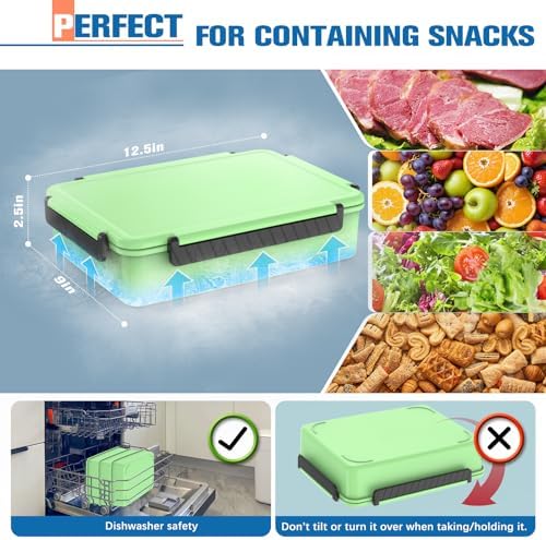 Chilled Portable Snackle Box Container with Ice Pack, Beach Essentials for Summer, Divided Serving Tray with, alternate view