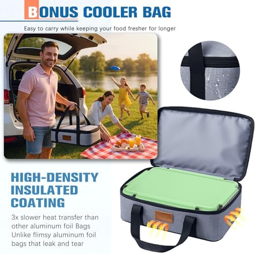 Chilled Portable Snackle Box Container with Ice Pack, Beach Essentials for Summer, Divided Serving Tray with, alternate view