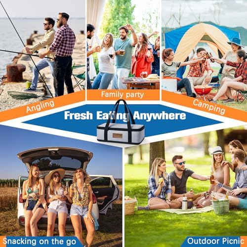 Chilled Portable Snackle Box Container with Ice Pack, Beach Essentials for Summer, Divided Serving Tray with, alternate view