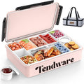 Chilled Portable Snackle Box Container with Ice Pack, Beach Essentials for Summer, Divided Serving Tray with